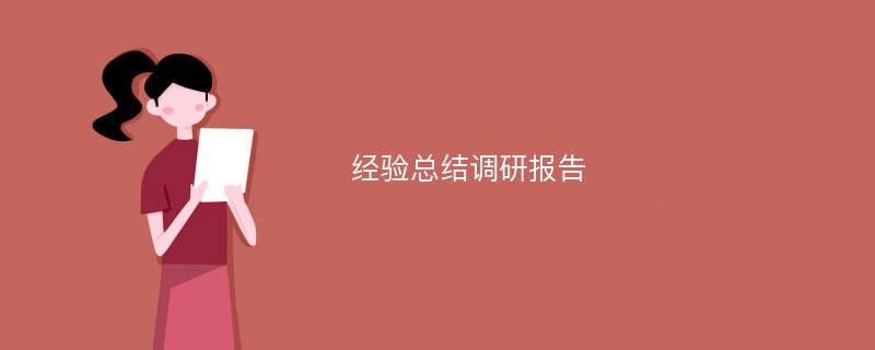 经验总结调研报告