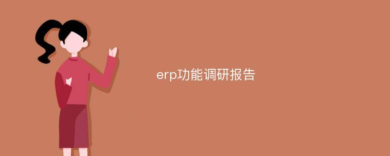 erp功能调研报告