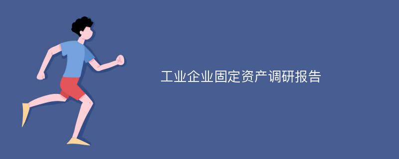 工业企业固定资产调研报告