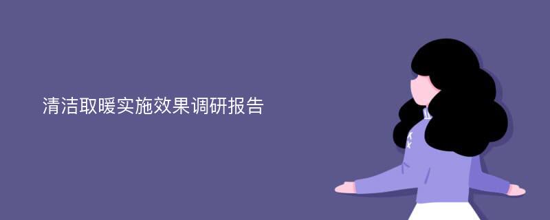 清洁取暖实施效果调研报告